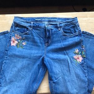 Old Navy Embroidered Boyfriend Jeans
